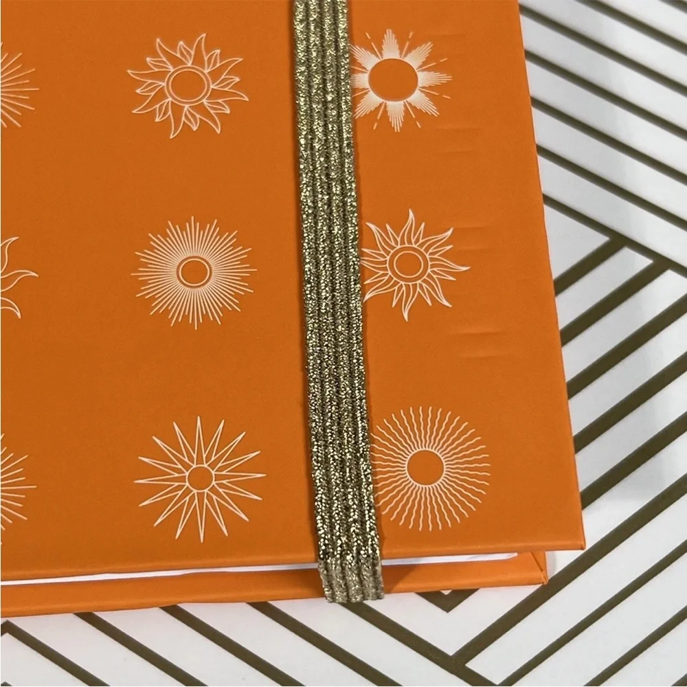 Trust The Universe Lined Hardcover Journal Notebook Orange Gold Celestial Sun
